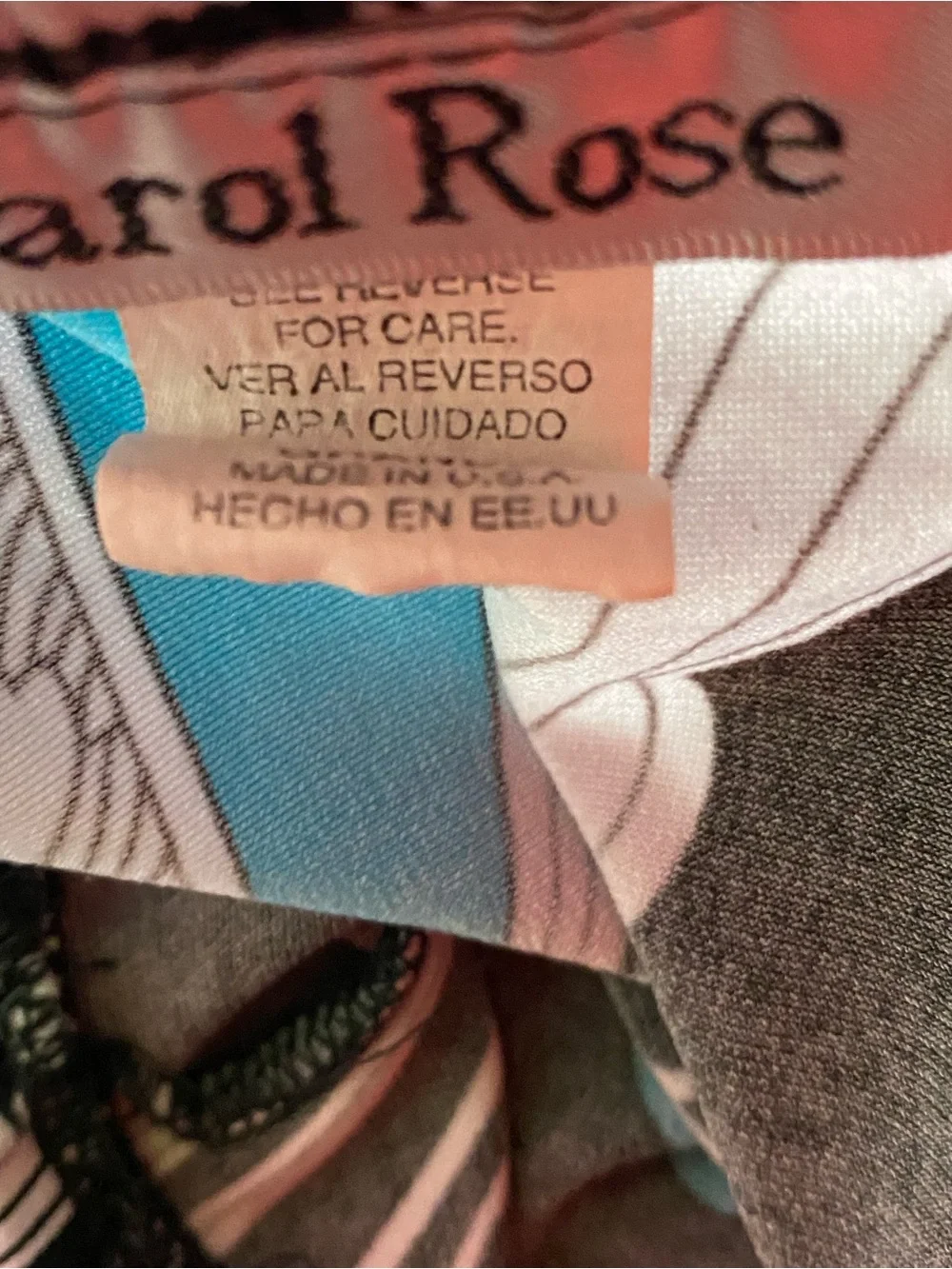 Carol Rose Black Teal White Floral Maxi Skirt